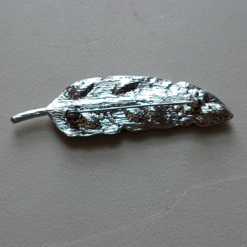Colorful Rhinestone Feather Brooch - Picture 2 of 2